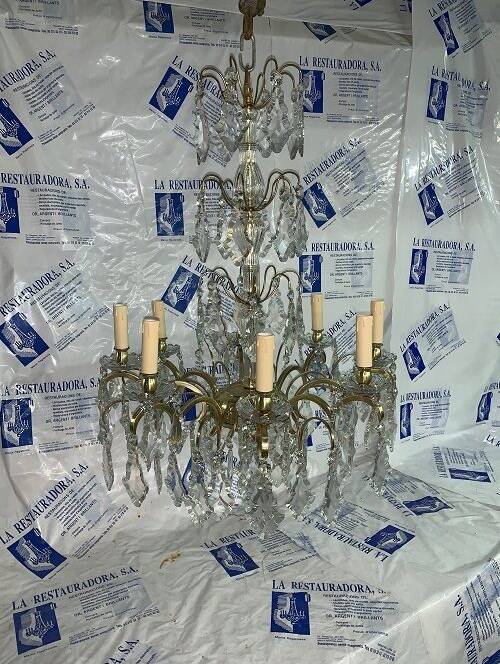 Lámpara de cristal versalles, restaurada en La restauradora de lámparas